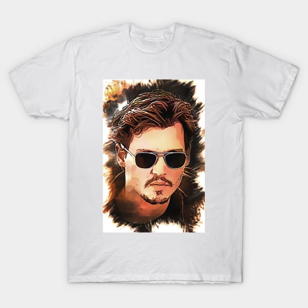 Johnny Depp - Portrait T-Shirt by Naumovski